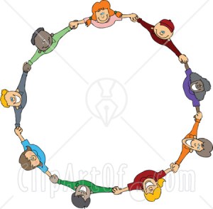 77665-Royalty-Free-RF-Clipart-Illustration-Of-A-Circle-Of-Diverse-Happy-Cartoon-Children-Holding-Hands-And-Looking-Up
